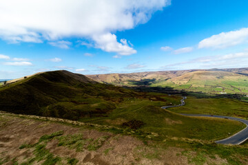 Fototapeta premium A trip along the mountain range in the Peak District, from Mam Tor to Losehill Pike Wards Piece