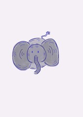 elephant illustration, children's