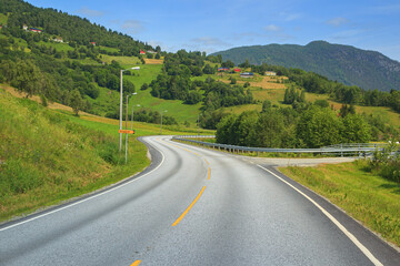 Picturesque Norway mountains highway road landscape