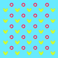 pattern with hearts and donuts