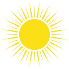 Yellow sun simple flat icon