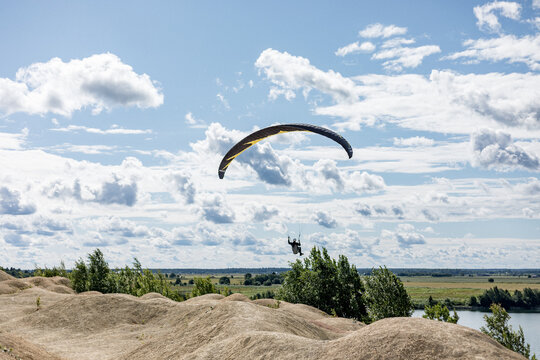 A paraglider on the sky