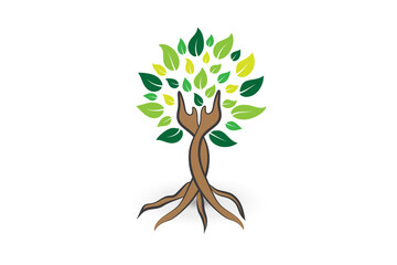 Tree ecology nature care logo icon vector image graphic design illustration template