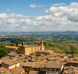 Fototapeta na wymiar A beautiful city in Tuscany. Italy. Wine region