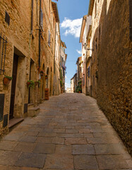 Typical empty street in Italy on a sunny day. 