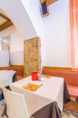 Restaurant interior. Small restaurant in Intaly.