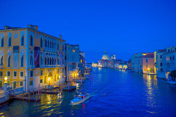 Italy, Venice, Grand Canal at sunset