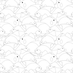Fototapeta na wymiar Fish monochrome seamless pattern art design elements stock vector illustration for web, for print