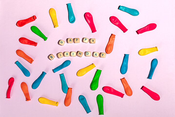 colorful balloons with the inscription happy birthday