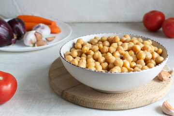 How to make a cutlet for veggie chickpea burger at home. Step by step instruction. Step 1. Soak the chickpeas for a few hours or overnight.