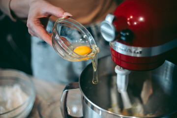 The baking process of baking pies and cookies in the kitchen