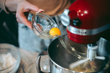 The baking process of baking pies and cookies in the kitchen © Hennadii