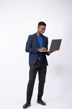 young black businessman using a laptop