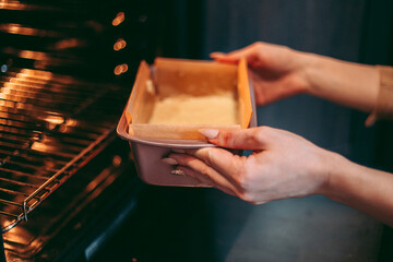 The baking process of baking pies and cookies in the kitchen © Hennadii