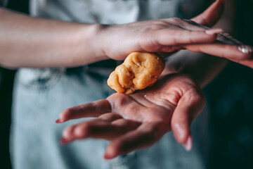 The baking process of baking pies and cookies in the kitchen © Hennadii