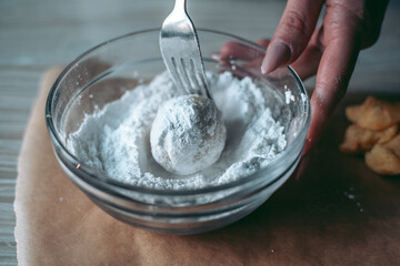 The baking process of baking pies and cookies in the kitchen © Hennadii