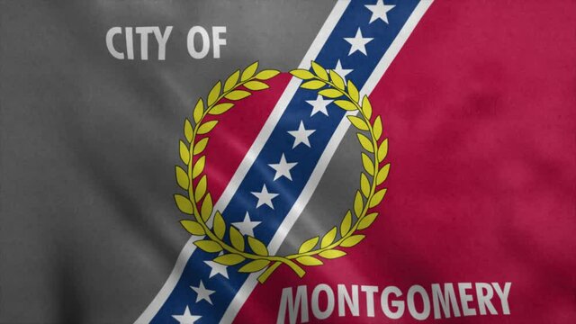 Flag of Montgomery USA City, realistic animation background