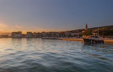 Obraz premium Sunrise in Supetar, island Brac - Dalmatia, Croatia. August 2020