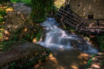 Waterfalls Krka, National Park, Dalmatia, Croatia. View of Krka National Park, Roski Slap location, Croatia. Long exposure, september 2020