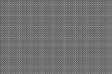 Patrón de círculos negros con estrellas interiores blancas creando otras estrellas blancas en negativo