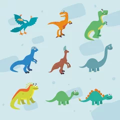 Behang Dinosaurussen dinosaurussen pictogrammenset