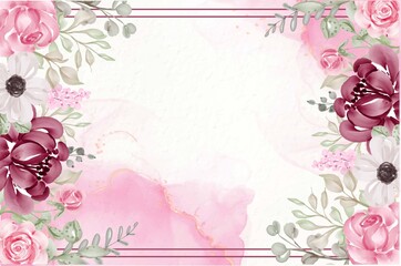 Hand painted watercolor flower background