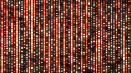 Genome sequencing to determine the nucleotide sequence of DNA - 3D illustration rendering