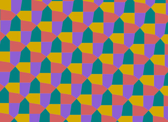 Patrón de figuras geométricas abstractas en colores pastel formando un mosaico colorido