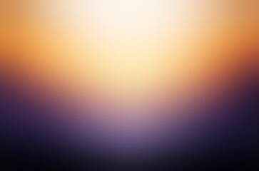 Dark violet bottom and yellow light on top blurred gradient background. Abstract glowing soft empty illustration. Contrast colors.