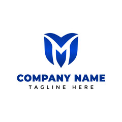 inital M logo shield for your company