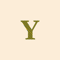 Symbol letter Y, uppercase with classic style, trend colors 2021