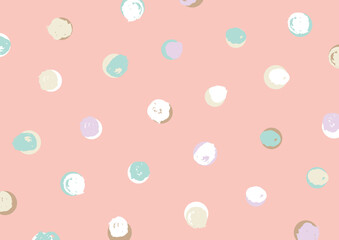 パステルカラーの可愛らしい手描きドット背景	
