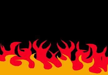 下から吹き上がる炎の火