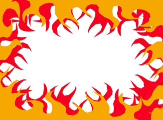 全体を覆う炎の背景素材「白背景」