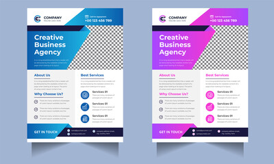 Corporate business flyer design template with modern concept Premium Vector