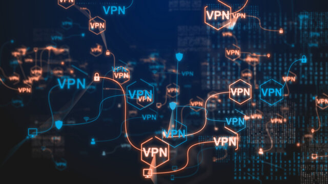 VPN, or virtual private network provides privacy, anonymity and security to users by creating a private network connection across a public network connection - 3D Illustration Rendering
