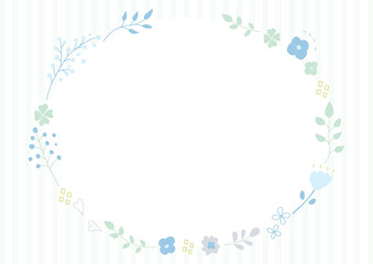 手がきのお花のリースフレーム