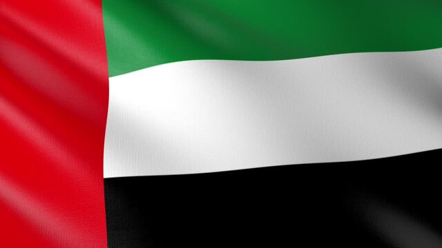 Flag of The United Arab Emirates. Flag's footages are rendered in real 3D software. Perfect for TV, Movies, social, HUD, presentations, webs etc.