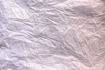 White color crumpled baking parchment paper textured background