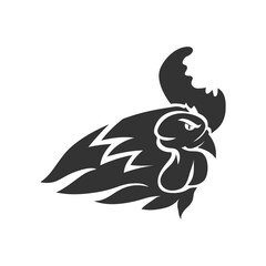 Chicken Rooster Head Mascot Animal Template Silhouette Isolated