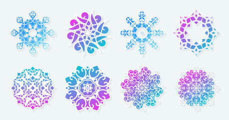 Set of gradient mandala collections