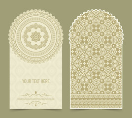 Vertical background card with mandala design