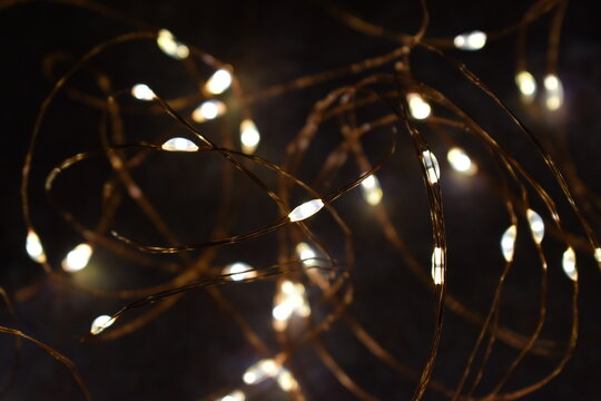 Glowing fairy rice light in dark