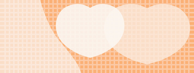 heart love Orange background. Vector illustration