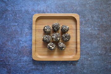 Til Laddu Indian traditional sweet made from black sesame seeds