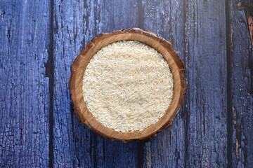 Raw whole dried Basmati rice