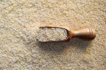 Raw whole dried Basmati rice