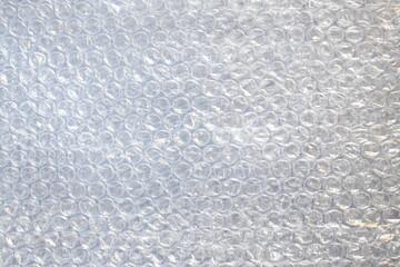 Translucent plastic air bubble packaging textured background 