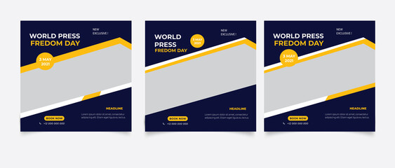 World press freedom day editable template for social media post banner