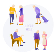 Elderly senior old people activity banner template